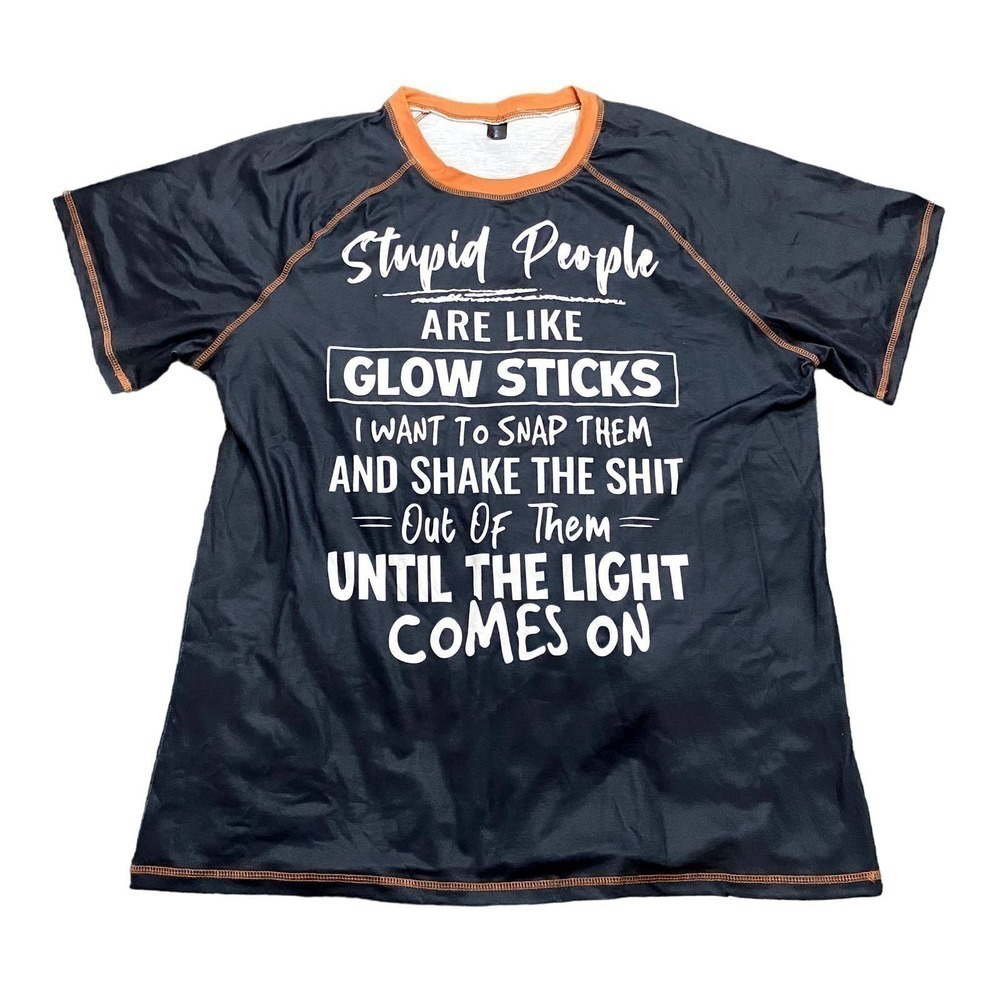 Glow Stick Joke T-Shirt in Black, Size L​​​​​​​